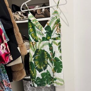 Farm Rio Tropical Leaf Print Dress